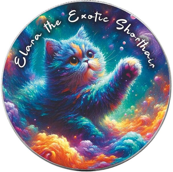 Pièce de monnaie en Argent 1 Dollar g 31.1 (1 oz) Millésime 2025 Nebula Cats ELARA THE EXOTIC SHORTHAIR
