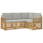 vidaXL Ensemble de canapés d'extérieur 4 pc Blanc et gris clair