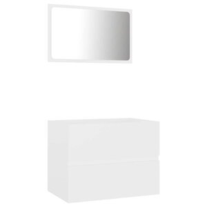 vidaXL Ensemble de meubles salle de bain 2 Pièces blanc bois d'ingénierie