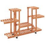 vidaXL Support à fleurs avec roues 110x25x78 cm bois massif de sapin