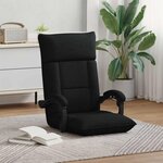 vidaXL Fauteuil de sol ajustable Noir Tissu