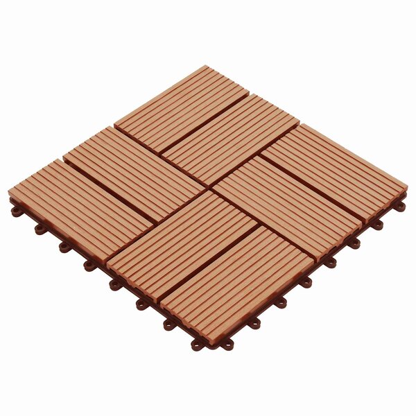 vidaXL Carreau de terrasse 11 pc Teck 30 x 30 cm WPC