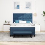 vidaXL Lit à ressorts avec matelas et banc bleu 140x200 cm tissu
