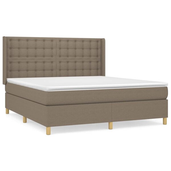 vidaXL Sommier à lattes de lit avec matelas Taupe 160x200 cm Tissu