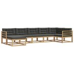 vidaXL Ensemble de canapés d'extérieur 7 Pièces Blanc et anthracite
