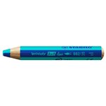 Crayon multi-talents woody 3 in 1 duo - bleu foncé-turquoise x 5 stabilo