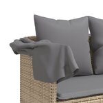 vidaXL Chaise longue avec auvent et coussins beige résine tressée