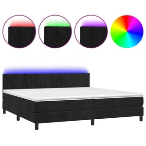 vidaXL Sommier à lattes de lit avec matelas et LED Noir 200x200 cm