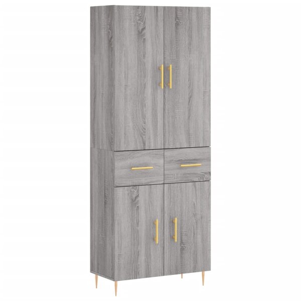 vidaXL Buffet haut Sonoma gris 69 5x34x180 cm Bois d'ingénierie