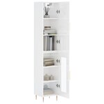 vidaXL Buffet haut Blanc brillant 34 5x34x180 cm Bois d'ingénierie