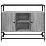 vidaXL Buffet avec dessus en verre sonoma gris bois d'ingénierie