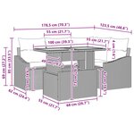 vidaXL Ensemble de salle à manger pour jardin 5 Pièces Noir et Sarcelle