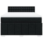 vidaXL Sommier à lattes de lit avec matelas Noir 140x190 cm Tissu