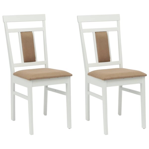 vidaXL Chaise de salle à manger 2 Pièces Blanc et marron