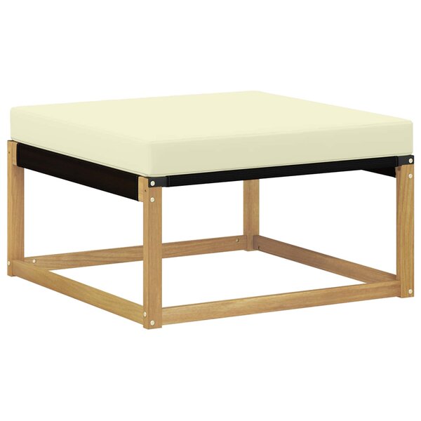 vidaXL Pouf d'Extérieur Bois d'Acacia Massif Blanc