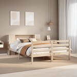 vidaXL Lit bibliothèque sans matelas 135x190 cm bois de pin massif