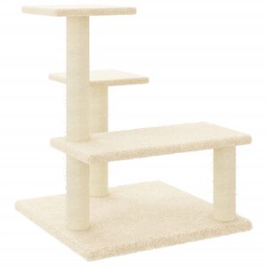 vidaXL Arbre à chat avec griffoirs en sisal crème 61 cm