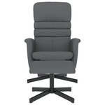 vidaXL Fauteuil inclinable avec repose-pied gris similicuir