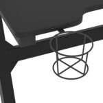 Bureau table poste de travail meuble d'ordinateur informatique étude de jeu à LED avec pieds en forme de Z 90 x 60 x 75 cm noir 02_0023775