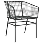 vidaXL Ensemble à manger de jardin 7Pièces noir poly rotin verre