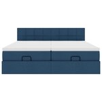 VidaXL Cadre de lit ottoman avec matelas bleu 180x200 cm tissu