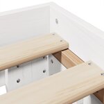 vidaXL Cadre de lit sans matelas blanc 135x190 cm bois de pin massif