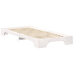 vidaXL Cadre de lit surélevé avec stockage Blanc 80 x 210 cm bois