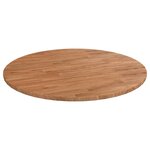 vidaXL Dessus de table rond Marron clair Ø70x1 5 cm Bois chêne traité