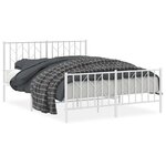 vidaXL Cadre de lit métal sans matelas et pied de lit blanc 140x200 cm