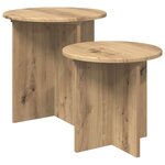 vidaXL Ensemble de tables d'appoint 2 pc Chêne artisanal Ø 45 x 45 cm