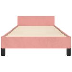 vidaXL Cadre de lit et tête de lit sans matelas rose 100x200cm velours