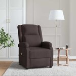 vidaXL Fauteuil de massage Marron foncé Tissu