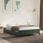 vidaXL Cadre de lit Vert foncé 140x200 cm Velours