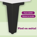 vidaXL Meuble TV avec pieds en métal Blanc 69 5x30x50 cm