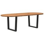 vidaXL Table à manger marron clair bois de chêne massif ovale