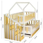 Lit cabane mi-haut pin jaune