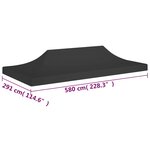 vidaXL Toit de tente de réception 6x3 m Noir 270 g/m²
