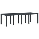 Table de jardin vidaXL Anthracite 250x100x73 cm en Poly Rattan