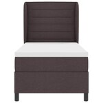 vidaXL Lit à ressorts avec matelas Marron foncé 80 x 200 cm tissu