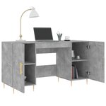 Bureau table poste de travail meuble d'ordinateur informatique étude 140 x 50 x 75 cm bois d'ingénierie gris 02_0023840