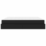 vidaXL Cadre de lit avec matelas Noir 200 x 200 cm Faux cuir