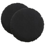 vidaXL Coussins de siège 2 Pièces Noir Ø80 x 29 cm Velours