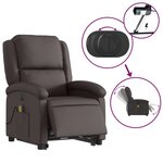 vidaXL Fauteuil inclinable de massage électrique marron foncé