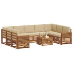 vidaXL Ensembles de canapés avec coussin 10 Pièces Naturel et Beige