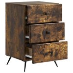 vidaXL Cabinet de chevet avec tiroir Chêne fumé 43 x 41 x 66 5 cm