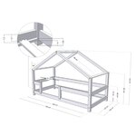 Lit cabane enfant LUCKY 120 x 180 vert pétrole