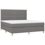 vidaXL Sommier à lattes de lit et matelas et LED Gris foncé 160x200 cm
