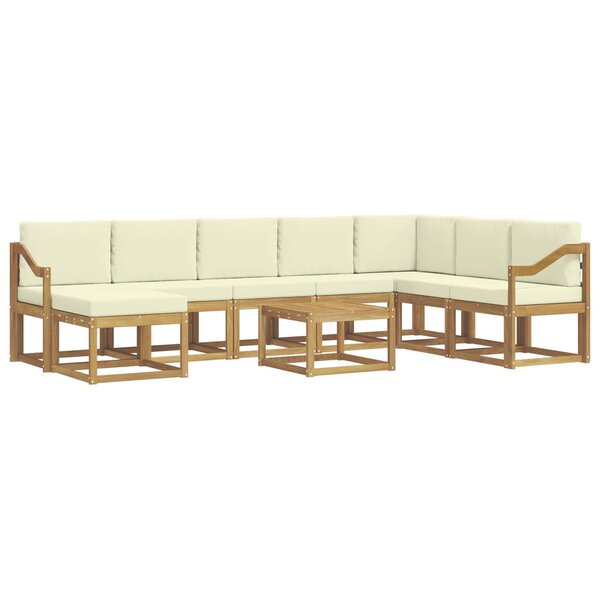 vidaXL Ensemble de canapés d'extérieur 9 Pièces Blanc et crème