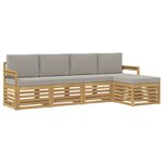 vidaXL Ensemble de canapés d'extérieur 5 pc Blanc et gris clair