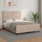 vidaXL Cadre de lit avec tête de lit Cappuccino 140x190 cm Similicuir